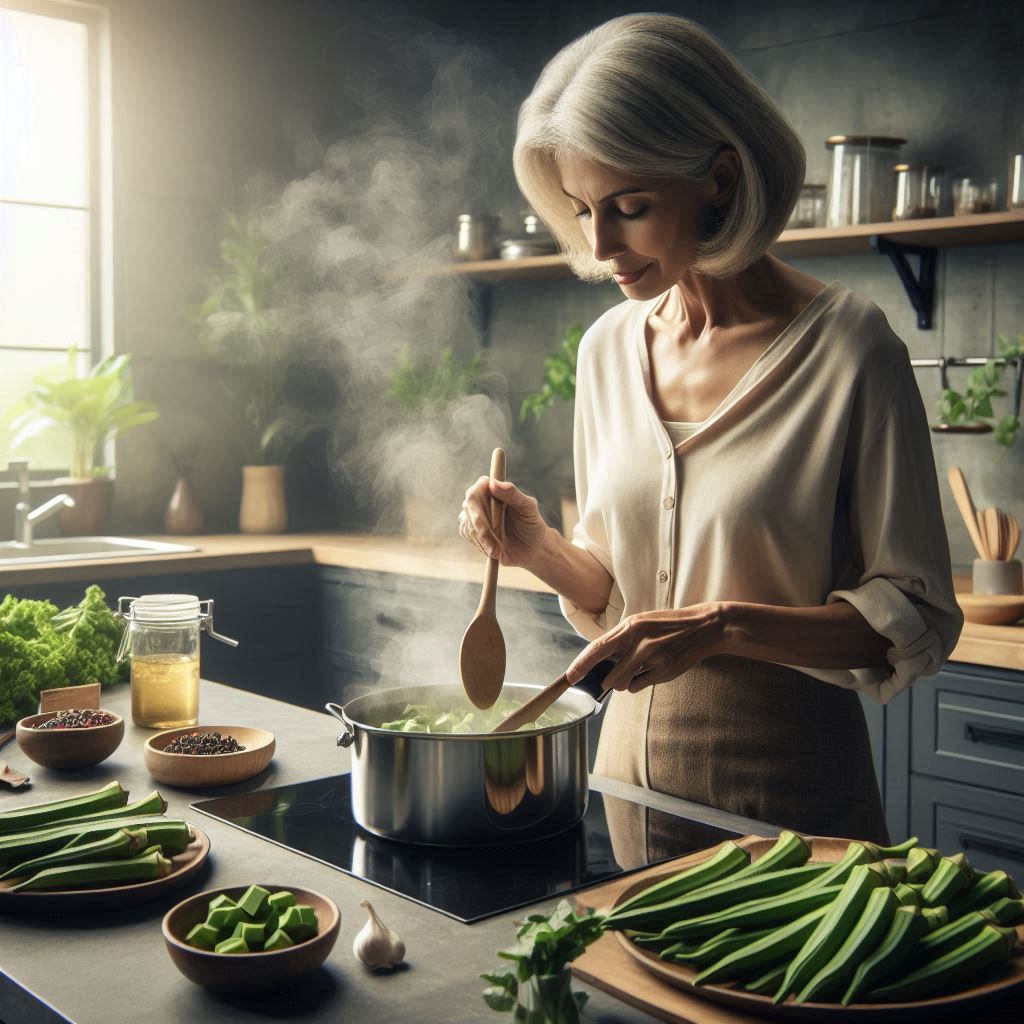 cooking boiled okra