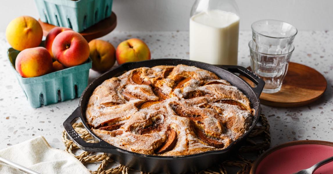 Skillet Peach cake--Top summer Delight