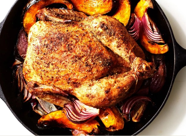 cast iron skillet whole-roasted chicken recipe