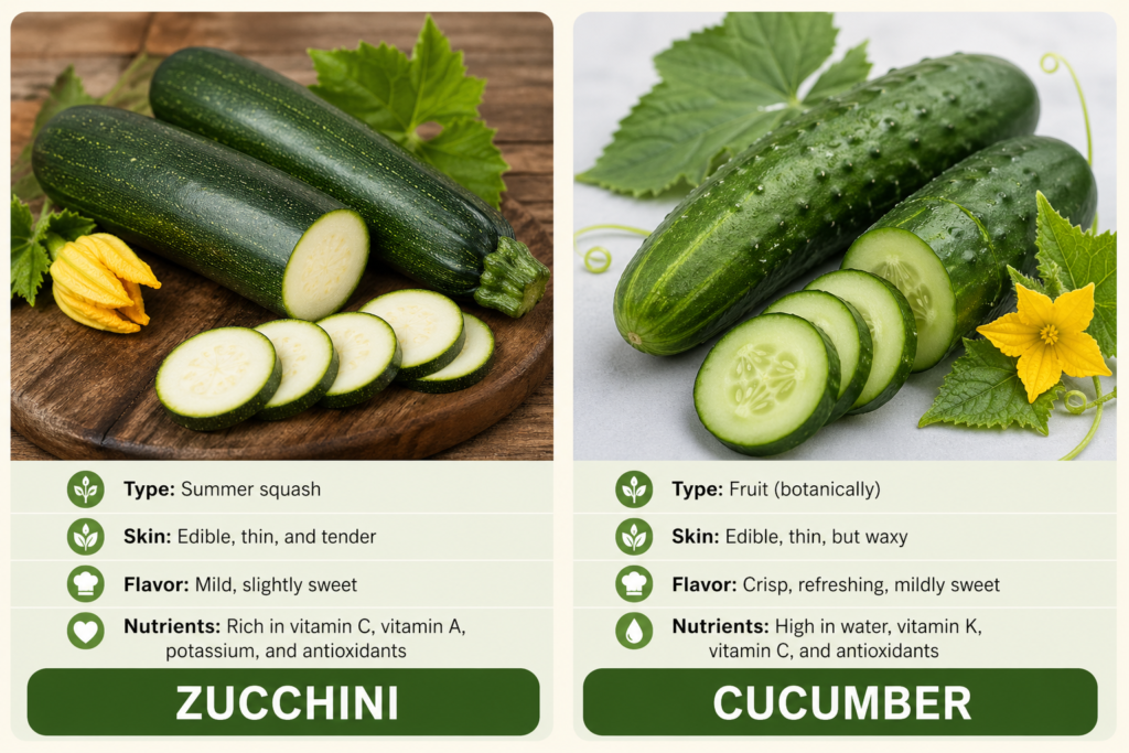 zucchini vs cucumber