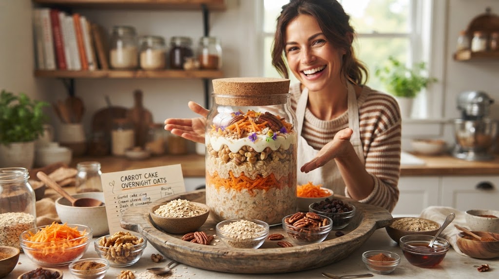 Carrot cake Overnight Oats Recipe