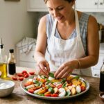 easy peach caprese salad