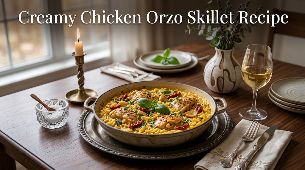 Creamy Chicken Orzo Skillet Recipe