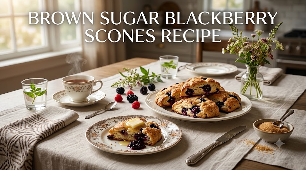 Brown Sugar Blackberry Scones With maple Glaze