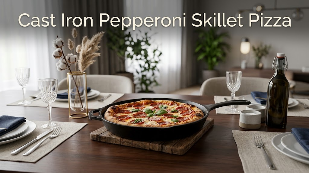Cast Iron Pepperoni Skillet Pizza